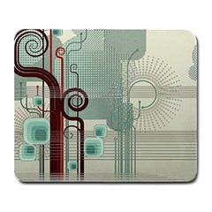 Green Red And White Line Digital Abstract Art Large Mousepad