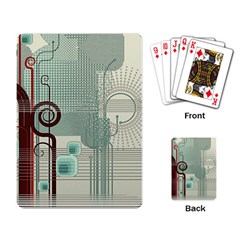 Green Red And White Line Digital Abstract Art Playing Cards Single Design (rectangle) by Bedest