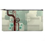 Green Red And White Line Digital Abstract Art Pencil Case Front