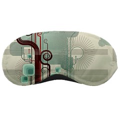 Green Red And White Line Digital Abstract Art Sleep Mask by Bedest