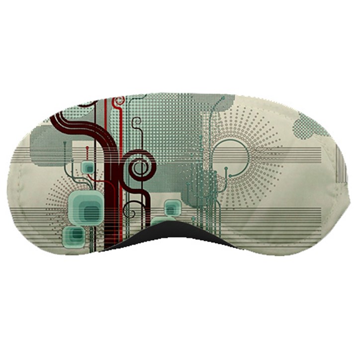 Green Red And White Line Digital Abstract Art Sleep Mask