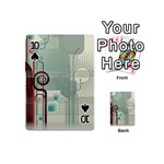 Green Red And White Line Digital Abstract Art Playing Cards 54 Designs (Mini) Front - Spade10