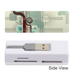 Green Red And White Line Digital Abstract Art Memory Card Reader (stick) by Bedest