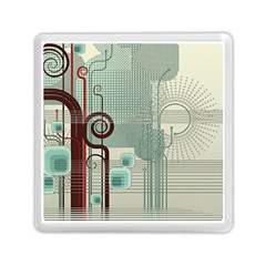 Green Red And White Line Digital Abstract Art Memory Card Reader (square) by Bedest