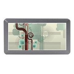 Green Red And White Line Digital Abstract Art Memory Card Reader (mini) by Bedest