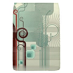 Green Red And White Line Digital Abstract Art Removable Flap Cover (s) by Bedest