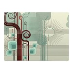 Green Red And White Line Digital Abstract Art Two Sides Premium Plush Fleece Blanket (Mini) 35 x27  Blanket Front