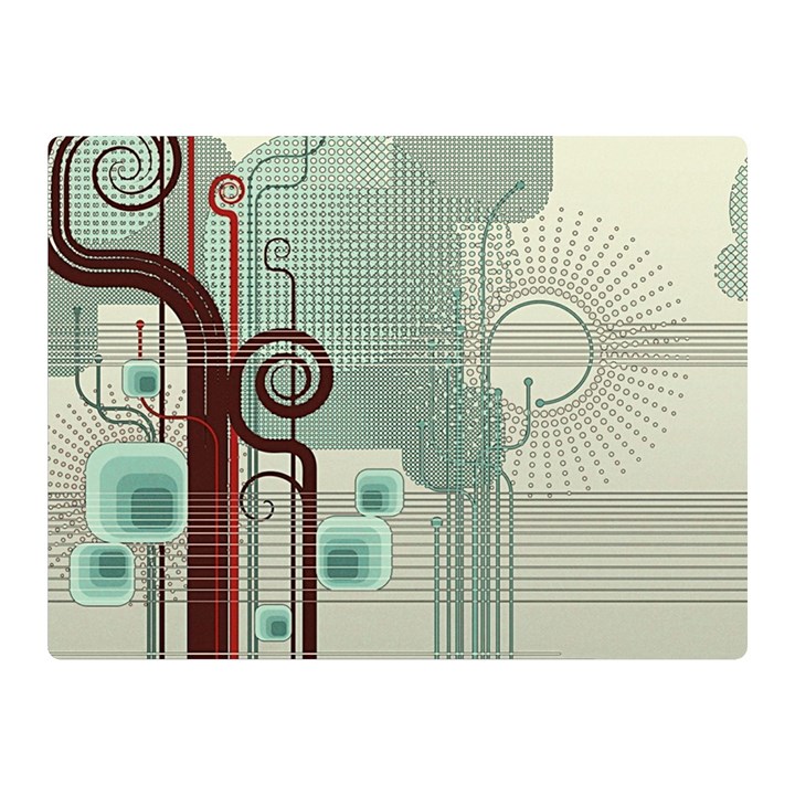 Green Red And White Line Digital Abstract Art Two Sides Premium Plush Fleece Blanket (Mini)