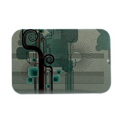 Green Red And White Line Digital Abstract Art Open Lid Metal Box (silver)   by Bedest