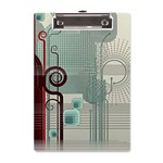 Green Red And White Line Digital Abstract Art A5 Acrylic Clipboard Front