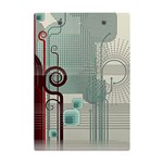 Green Red And White Line Digital Abstract Art A5 Acrylic Clipboard Back