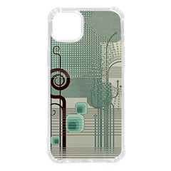 Green Red And White Line Digital Abstract Art Iphone 14 Plus Tpu Uv Print Case by Bedest