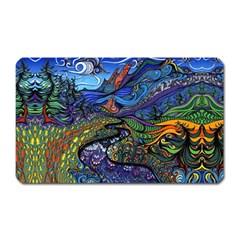 Multicolored Abstract Painting Artwork Psychedelic Colorful Magnet (rectangular) by Bedest