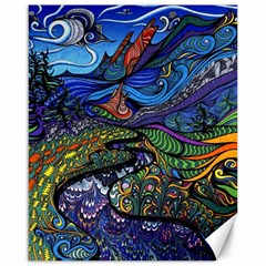 Multicolored Abstract Painting Artwork Psychedelic Colorful Canvas 16  X 20  by Bedest