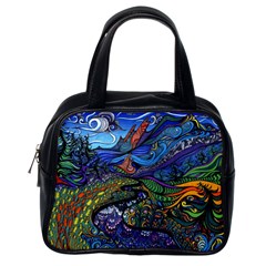 Multicolored Abstract Painting Artwork Psychedelic Colorful Classic Handbag (one Side) by Bedest