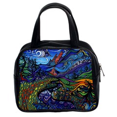 Multicolored Abstract Painting Artwork Psychedelic Colorful Classic Handbag (two Sides) by Bedest