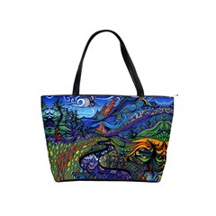 Multicolored Abstract Painting Artwork Psychedelic Colorful Classic Shoulder Handbag by Bedest