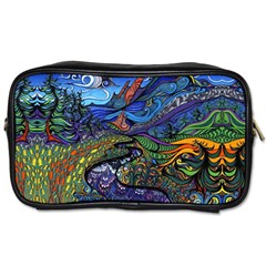 Multicolored Abstract Painting Artwork Psychedelic Colorful Toiletries Bag (one Side) by Bedest