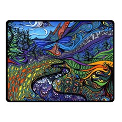 Multicolored Abstract Painting Artwork Psychedelic Colorful Fleece Blanket (small) by Bedest