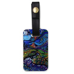 Multicolored Abstract Painting Artwork Psychedelic Colorful Luggage Tag (one Side) by Bedest