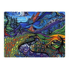 Multicolored Abstract Painting Artwork Psychedelic Colorful Two Sides Premium Plush Fleece Blanket (mini) by Bedest