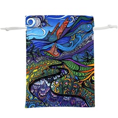 Multicolored Abstract Painting Artwork Psychedelic Colorful Lightweight Drawstring Pouch (xl) by Bedest