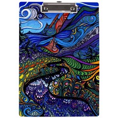 Multicolored Abstract Painting Artwork Psychedelic Colorful A4 Acrylic Clipboard by Bedest