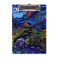 Multicolored Abstract Painting Artwork Psychedelic Colorful A5 Acrylic Clipboard by Bedest