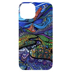 Multicolored Abstract Painting Artwork Psychedelic Colorful Iphone 14 Black Uv Print Case by Bedest