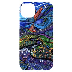 Multicolored Abstract Painting Artwork Psychedelic Colorful Iphone 14 Plus Black Uv Print Case by Bedest