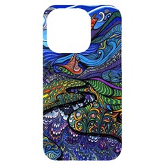 Multicolored Abstract Painting Artwork Psychedelic Colorful Iphone 14 Pro Black Uv Print Case by Bedest