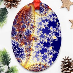 Psychedelic Colorful Abstract Trippy Fractal Mandelbrot Set Ornament (oval) by Bedest