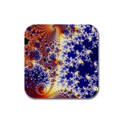 Psychedelic Colorful Abstract Trippy Fractal Mandelbrot Set Rubber Square Coaster (4 Pack) by Bedest