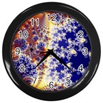 Psychedelic Colorful Abstract Trippy Fractal Mandelbrot Set Wall Clock (Black) Front