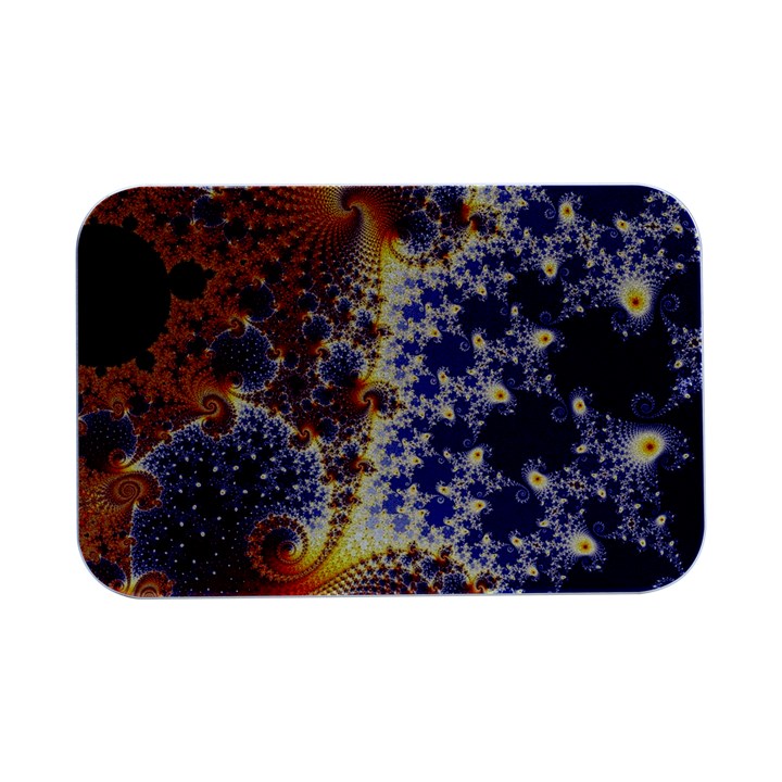 Psychedelic Colorful Abstract Trippy Fractal Mandelbrot Set Open Lid Metal Box (Silver)  