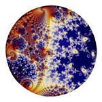 Psychedelic Colorful Abstract Trippy Fractal Mandelbrot Set Round Glass Fridge Magnet (4 pack) Front