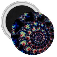 Psychedelic Colorful Abstract Trippy Fractal 3  Magnets by Bedest