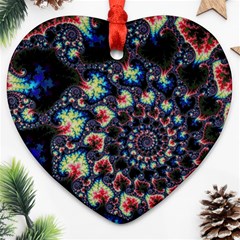 Psychedelic Colorful Abstract Trippy Fractal Ornament (heart) by Bedest