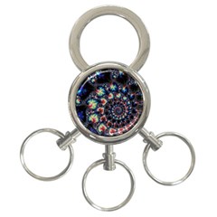 Psychedelic Colorful Abstract Trippy Fractal 3-ring Key Chain by Bedest