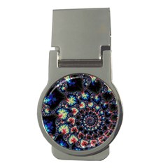 Psychedelic Colorful Abstract Trippy Fractal Money Clips (round)  by Bedest