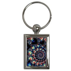 Psychedelic Colorful Abstract Trippy Fractal Key Chain (rectangle)