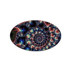 Psychedelic Colorful Abstract Trippy Fractal Sticker Oval (10 Pack) by Bedest