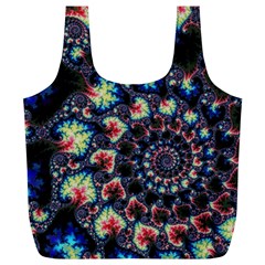 Psychedelic Colorful Abstract Trippy Fractal Full Print Recycle Bag (xl) by Bedest