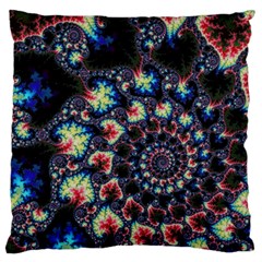 Psychedelic Colorful Abstract Trippy Fractal Large Premium Plush Fleece Cushion Case (one Side) by Bedest