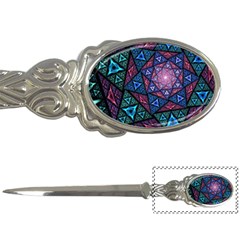 Purple Psychedelic Art Pattern Mosaic Design Fractal Art Letter Opener by Bedest