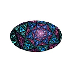 Purple Psychedelic Art Pattern Mosaic Design Fractal Art Sticker (oval) by Bedest