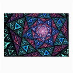 Purple Psychedelic Art Pattern Mosaic Design Fractal Art Postcard 4 x 6  (pkg Of 10) by Bedest