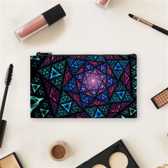 Purple Psychedelic Art Pattern Mosaic Design Fractal Art Cosmetic Bag (small) by Bedest