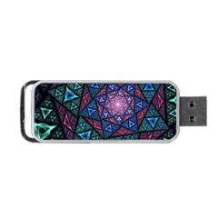 Purple Psychedelic Art Pattern Mosaic Design Fractal Art Portable Usb Flash (one Side) by Bedest