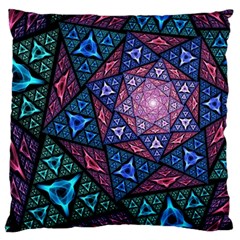 Purple Psychedelic Art Pattern Mosaic Design Fractal Art Large Premium Plush Fleece Cushion Case (two Sides) by Bedest